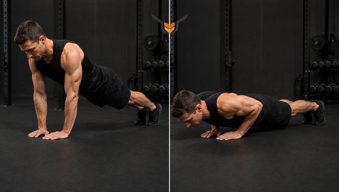Pompes prise serr&eacute;e, exercice triceps au poids du corps